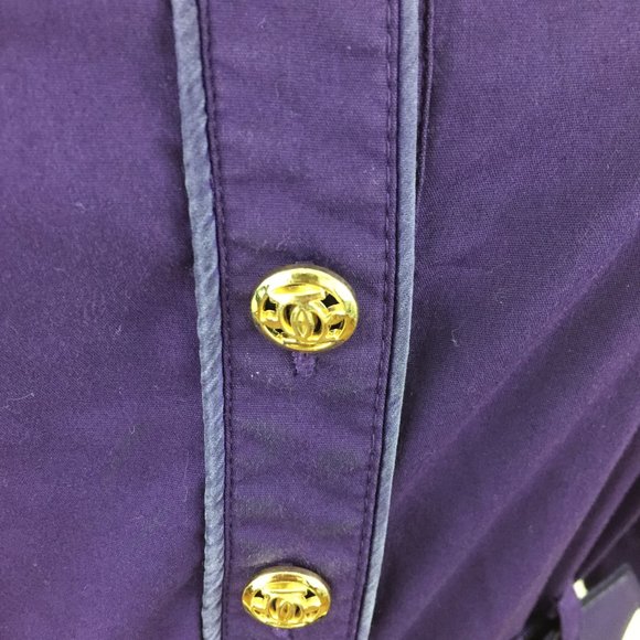 BEBE Gold logo hardware belted button shirt - Picture 6 of 10